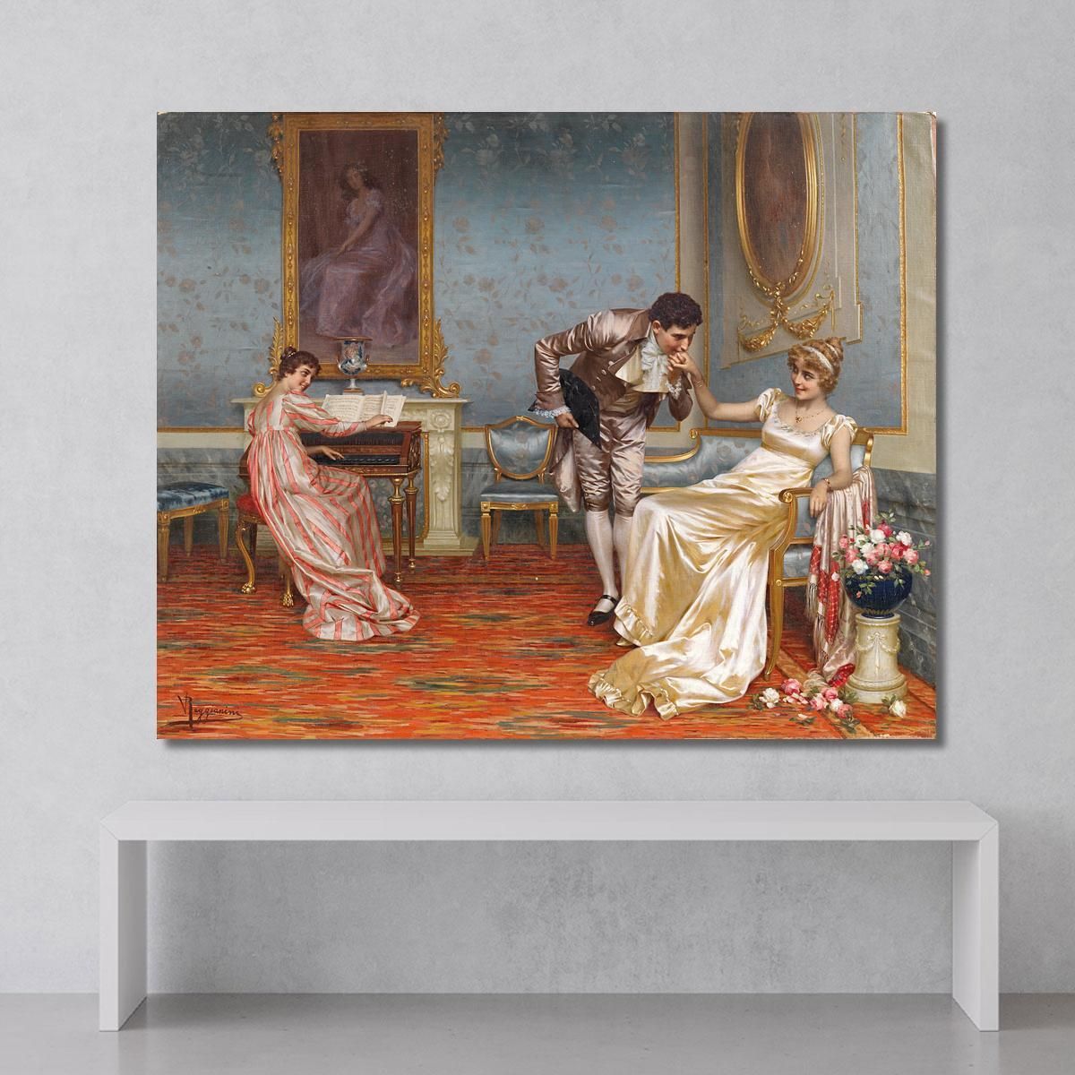 Il Corteggiatore Vittorio Reggianini vrg26 quadro stampa su tela