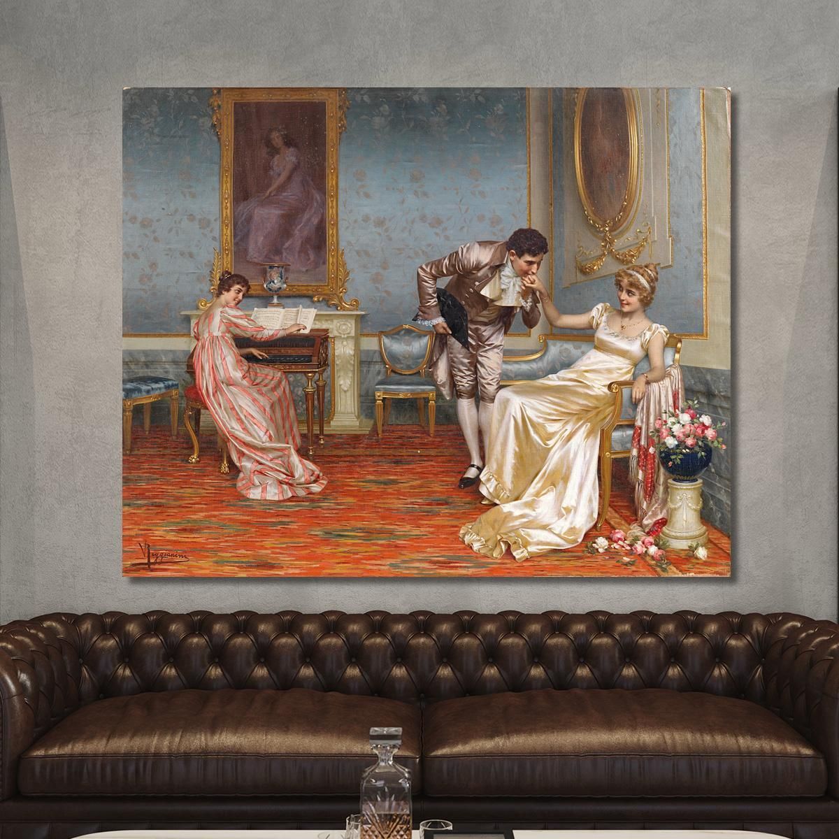 Il Corteggiatore Vittorio Reggianini vrg26 quadro stampa su tela