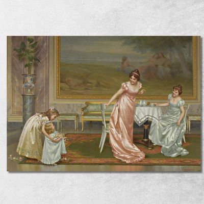 Il Tea Party Vittorio Reggianini vrg27 quadro stampa su tela