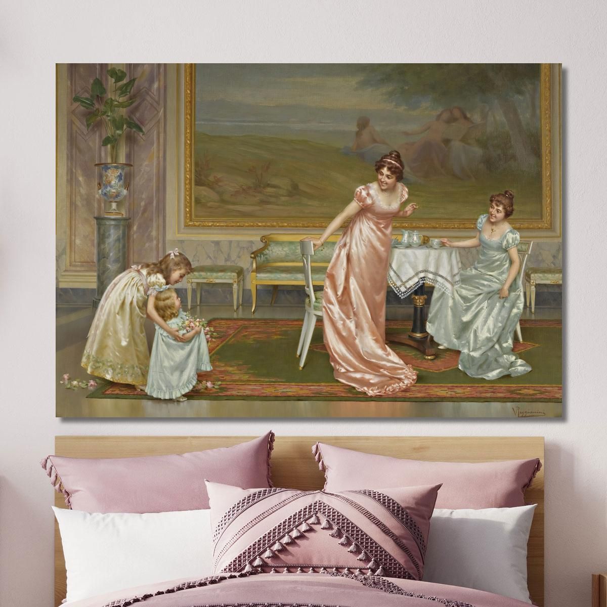 Il Tea Party Vittorio Reggianini vrg27 quadro stampa su tela