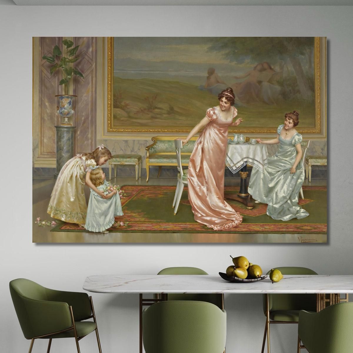 Il Tea Party Vittorio Reggianini vrg27 quadro stampa su tela