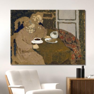Due Donne Che Bevono Caffè Édouard Vuillard evu171 quadro stampa su tela