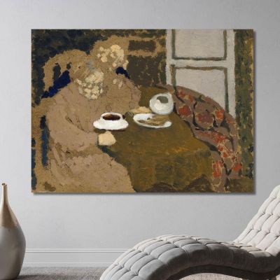 Due Donne Che Bevono Caffè Édouard Vuillard evu171 quadro stampa su tela