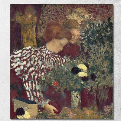 Donna In Abito A Righe Édouard Vuillard evu175 quadro stampa su tela
