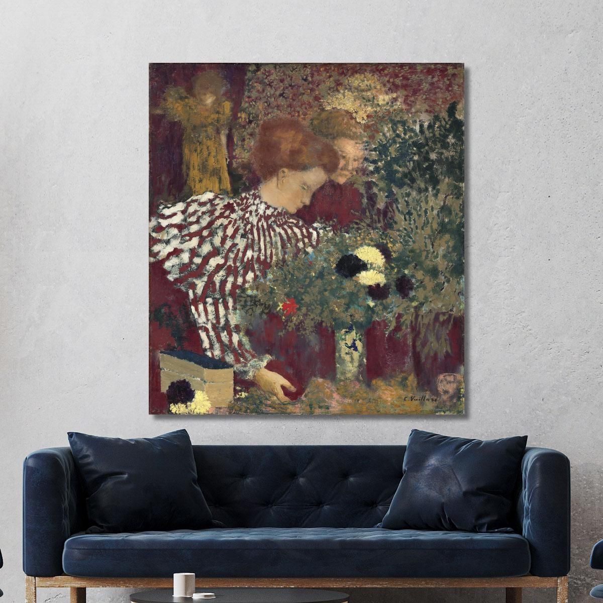Donna In Abito A Righe Édouard Vuillard evu175 quadro stampa su tela