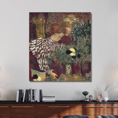 Donna In Abito A Righe Édouard Vuillard evu175 quadro stampa su tela
