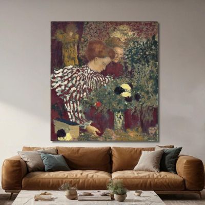 Donna In Abito A Righe Édouard Vuillard evu175 quadro stampa su tela