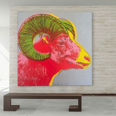 Bighorn Ram Endangered Species 3 1983 Andy Warhol quadro 100x100cm AW8