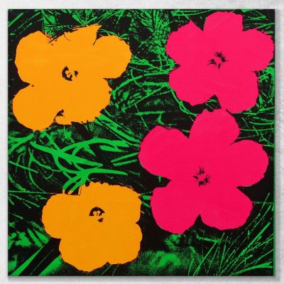 Flowers 11 Andy Warhol quadro stampa su tela 100x100cm AW23