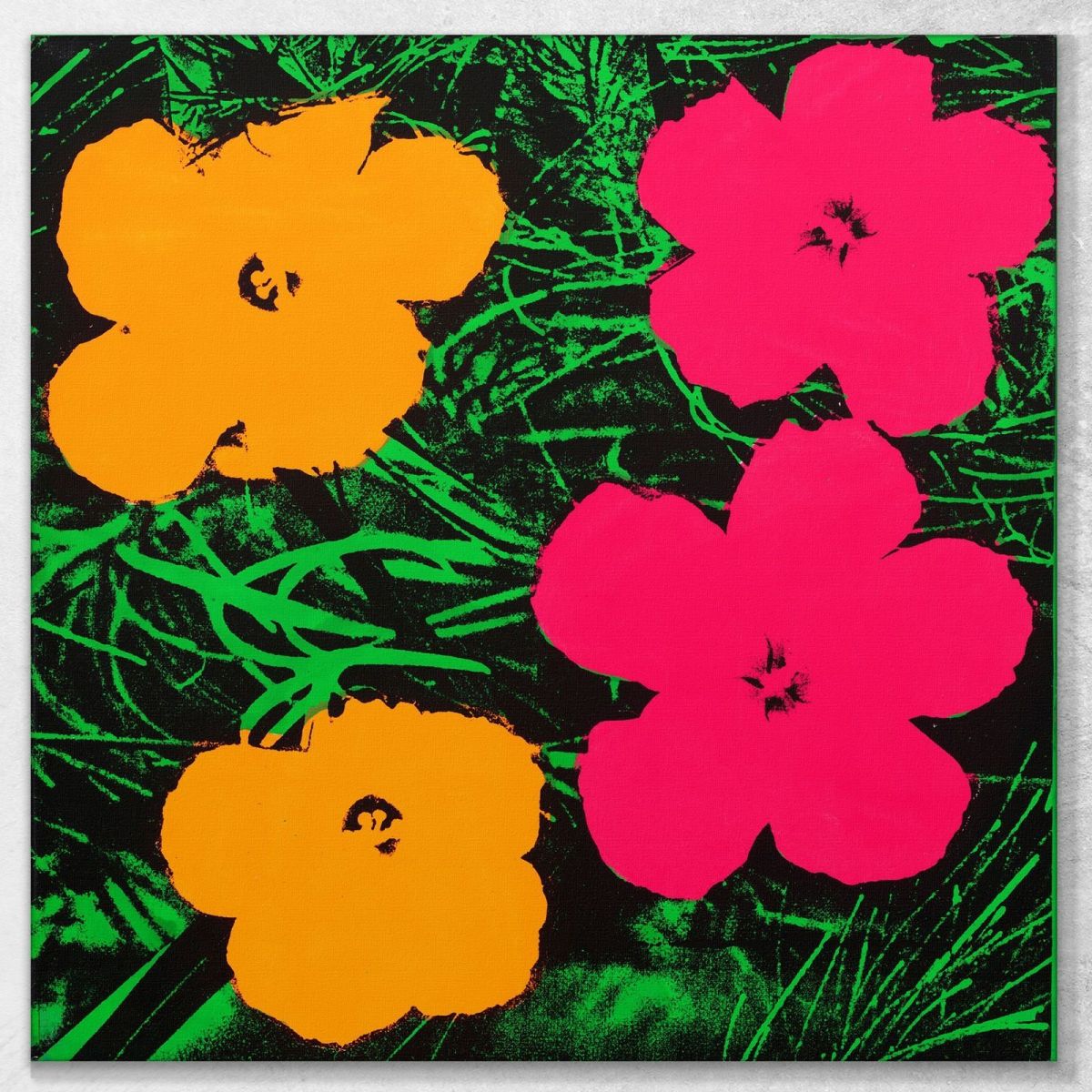 Flowers 11 Andy Warhol quadro stampa su tela 100x100cm AW23