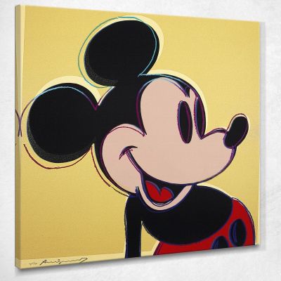 Mickey Mouse 2 1981 Andy Warhol quadro stampa su tela 100x100cm AW85