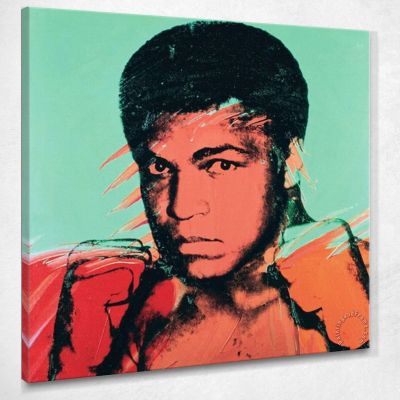 Muhammad Ali 1 1978 Andy Warhol quadro stampa su tela 100x100cm AW86