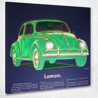 Volkswagen lemon 3 Andy Warhol quadro stampa su tela 100x100cm AW109