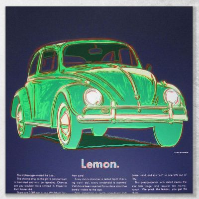 Volkswagen lemon 3 Andy Warhol quadro stampa su tela AW109