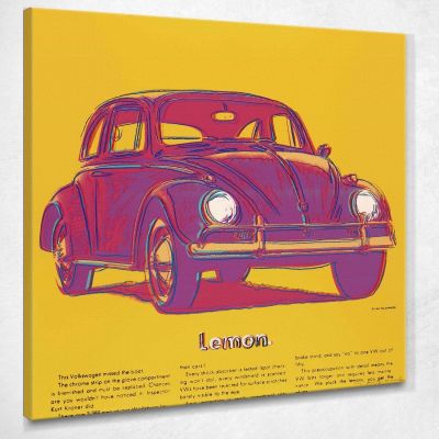 Volkswagen lemon Andy Warhol quadro stampa su tela 100x100cm AW111