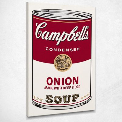 Campbell's Soup Can (Onion) Andy Warhol quadro stampa su tela 100x60cm AW181