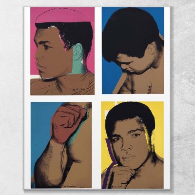 Muhammad Ali 7 1978 Andy Warhol quadro stampa su tela AW236