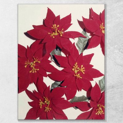 Poinsetta 5 1981 Andy Warhol quadro stampa su tela AW242