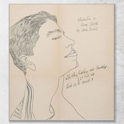 Poster for Studies for a Boy Book 1956 Andy Warhol quadro stampa su tela AW243