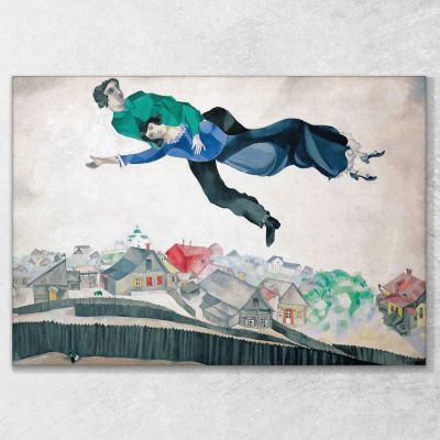 Sulla Citta' Chagall Marc, CM10 quadro stampa su tela