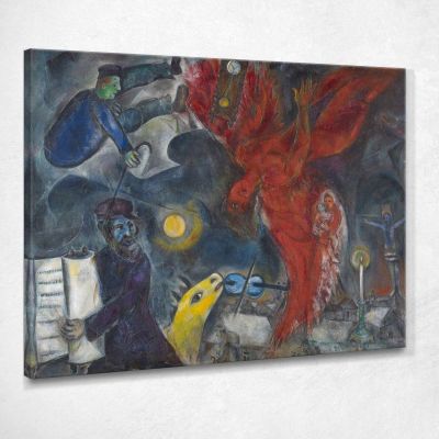L'Angelo Che Cade Chagall Marc CM12 quadro stampa su tela