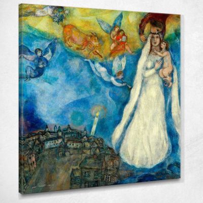 La Madonna Del Villaggio Chagall Marc CM32 quadro stampa su tela