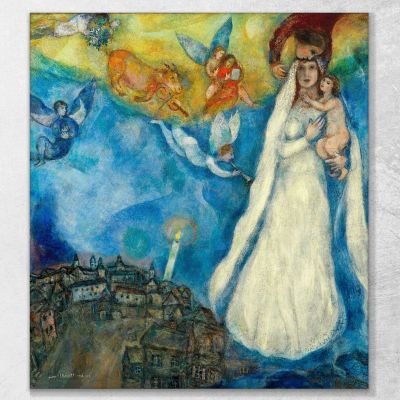 La Madonna Del Villaggio Chagall Marc, CM32 quadro stampa su tela
