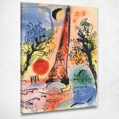 Vista Di Parigi Chagall Marc CM34 quadro stampa su tela