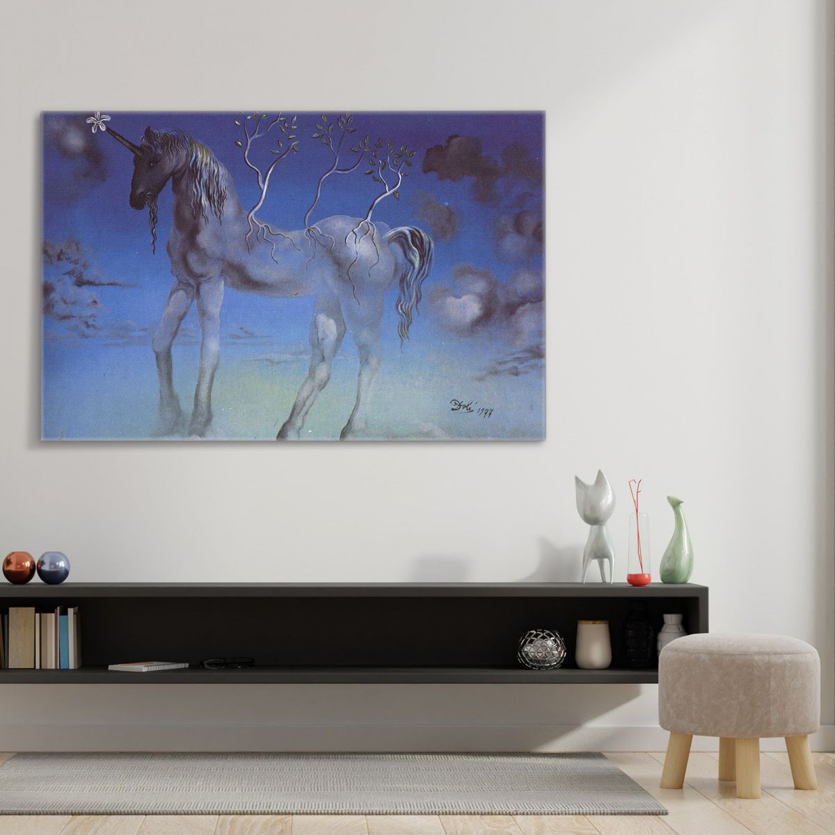 The Happy Unicorn Of Dali Salvador canvas print