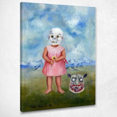 Bambina Con Maschera Della Morte Frida Kahlo FKA6 quadro stampa su tela