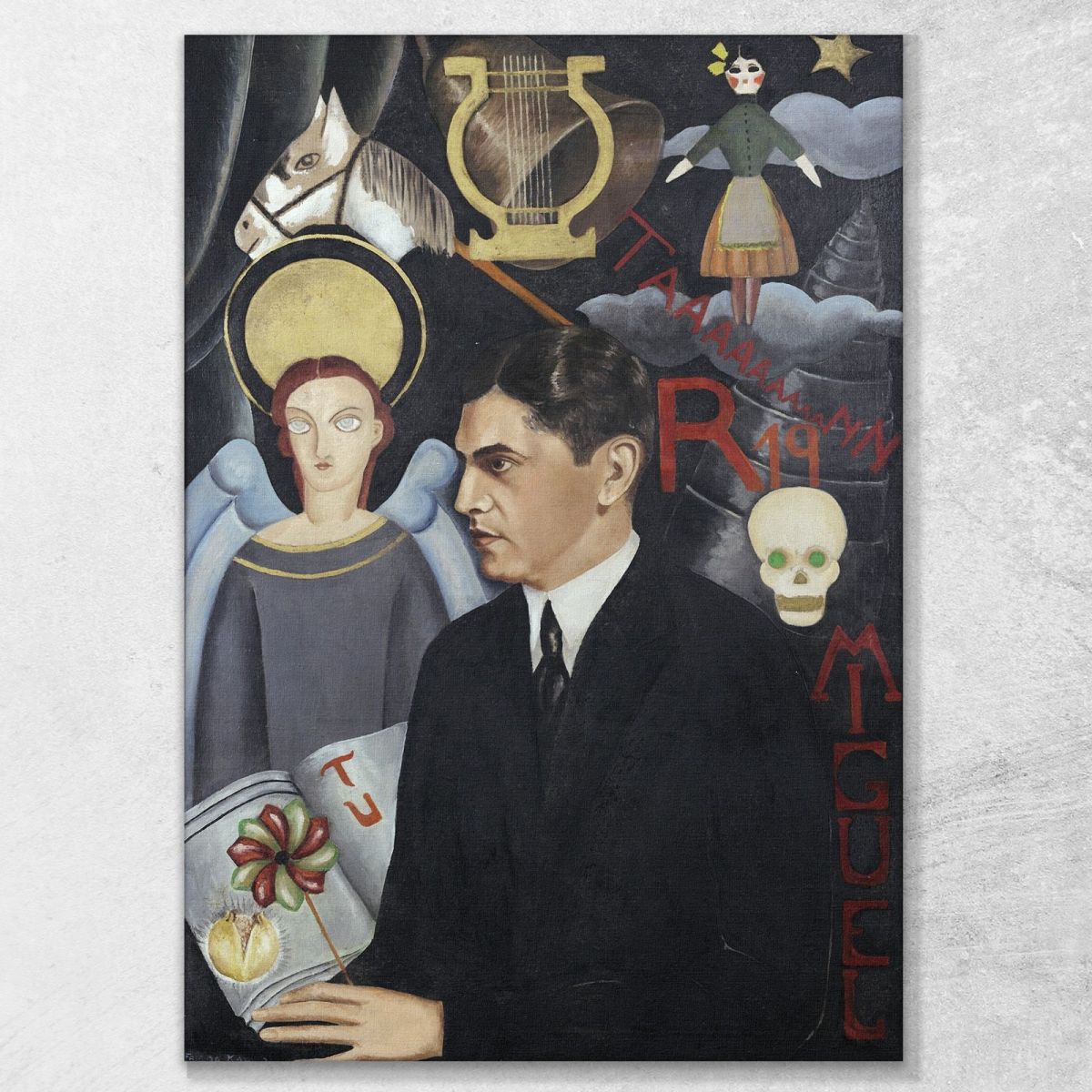 Ritratto De Miguel N Lira Frida Kahlo FKA16 quadro stampa su tela