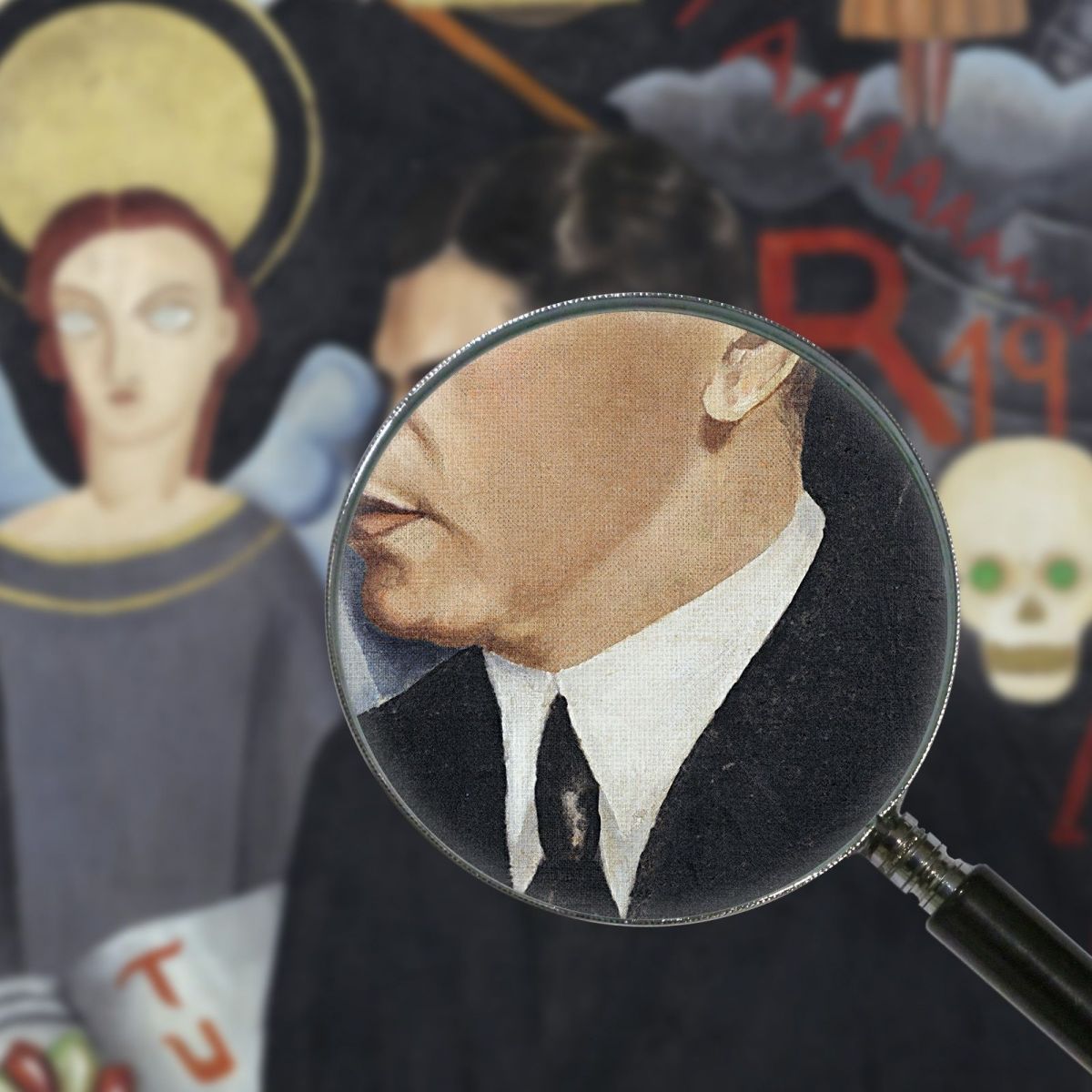 Ritratto De Miguel N Lira Frida Kahlo FKA16 quadro stampa su tela