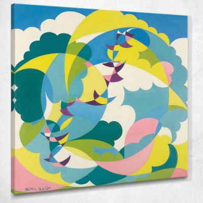 Paesaggio + Volo Di Rondine Giacomo Balla GB29 quadro stampa su tela