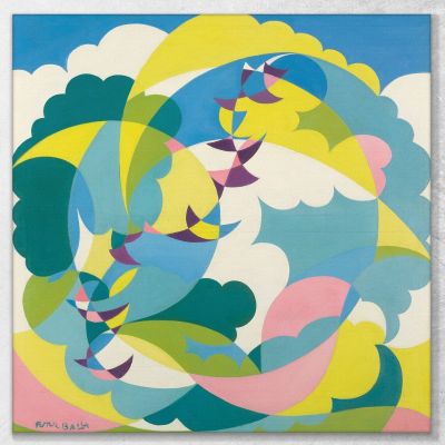Paesaggio + Volo Di Rondine Giacomo Balla GB29 quadro stampa su tela