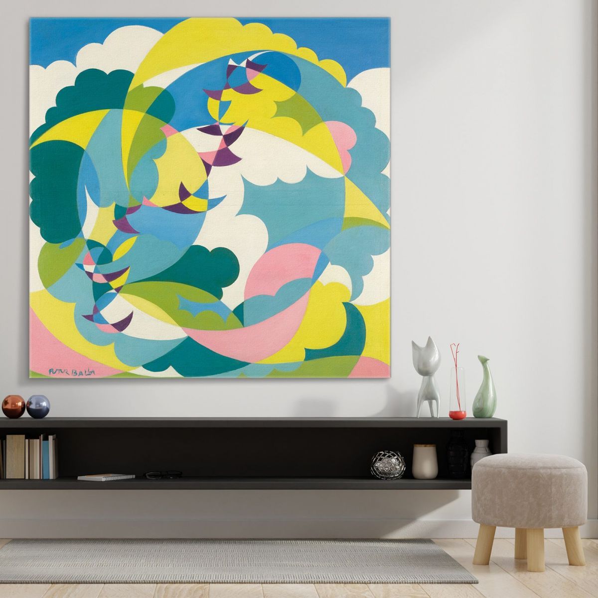 Paesaggio + Volo Di Rondine Giacomo Balla GB29 quadro stampa su tela