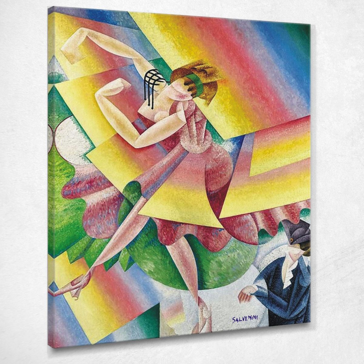 Frau Mit Gitarre Gino Severini drucken auf leinwand, image size:1200x1200