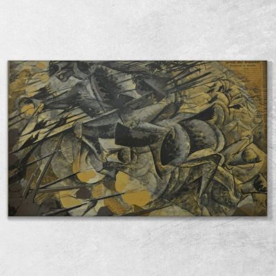 Charge Des Lanciers Umberto Boccioni, UBO1 tableau impression sur toile