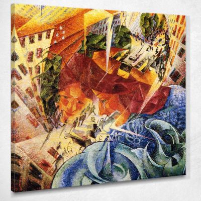 Visioni Simultanee - 1912 Umberto Boccioni UBO13 quadro stampa su tela
