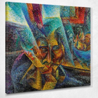 Testa + Luce + Ambiente - 1912 Umberto Boccioni UBO17 quadro stampa su tela