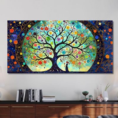 Quadro Albero Della Vita Floreale Fanciulla Con Capelli Rossi avt3 quadro stampa su tela