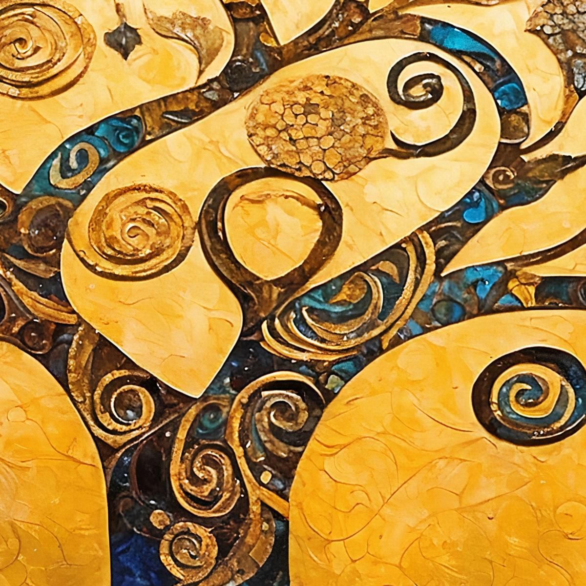 Quadro Albero Della Vita Oro E Spirali Blu avt4 quadro stampa su tela