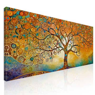 Quadro Albero Della Vita Tramonto Con Motivi Astratti avt10 quadro stampa su tela