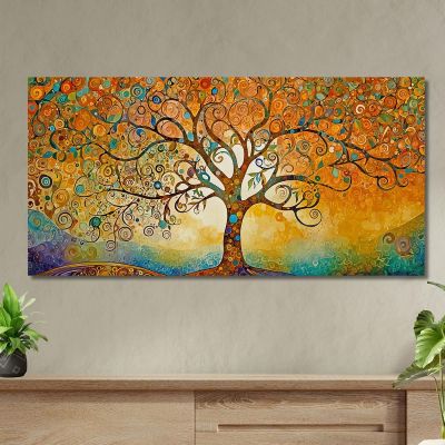 Quadro Albero Della Vita Tramonto Con Motivi Astratti avt10 quadro stampa su tela