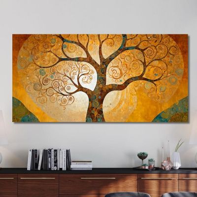 Quadro Albero Della Vita Spirali Oro avt12 quadro stampa su tela