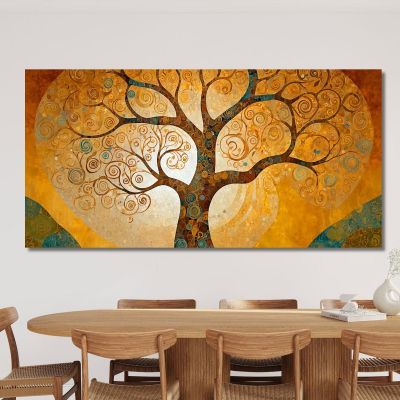 Quadro Albero Della Vita Spirali Oro avt12 quadro stampa su tela