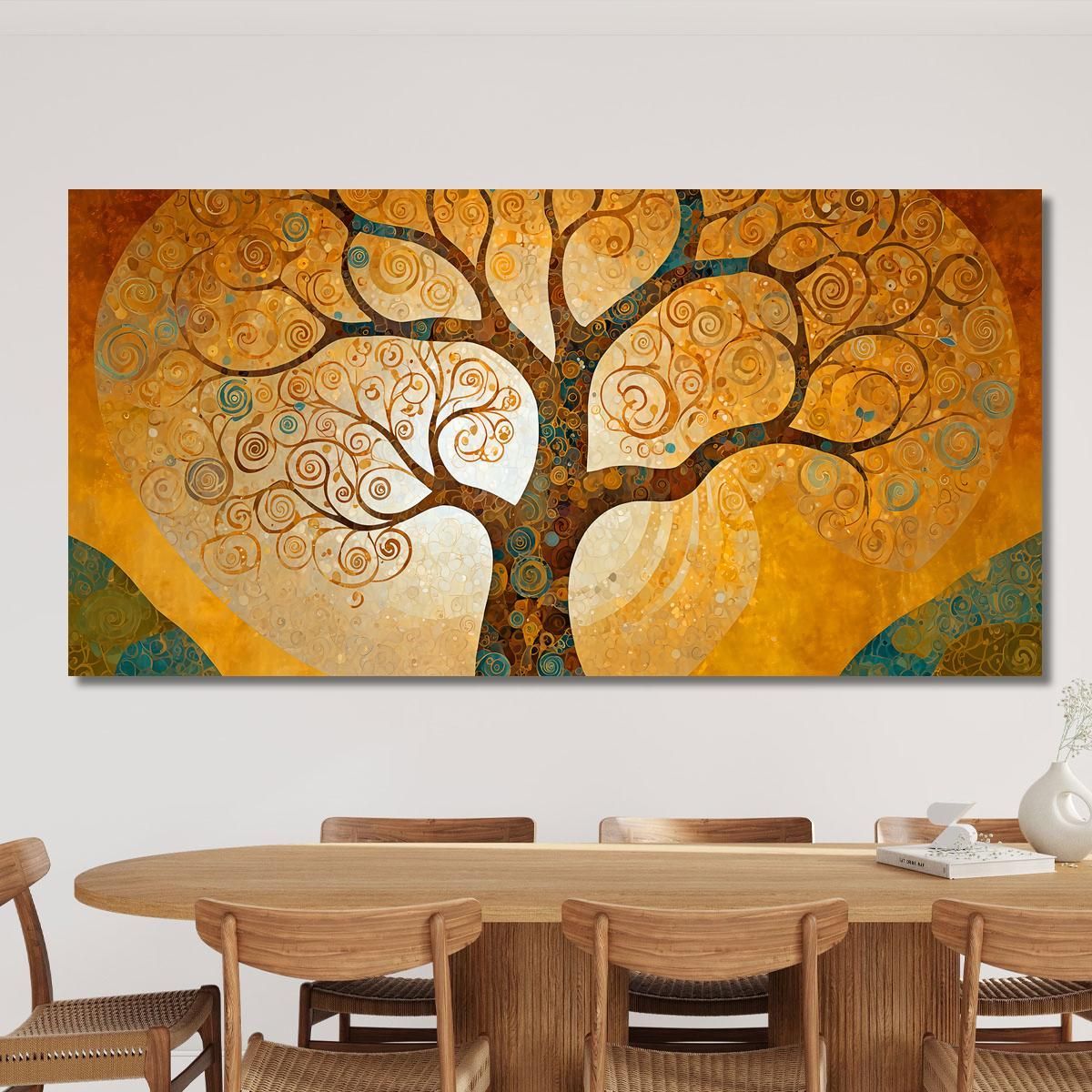 Quadro Albero Della Vita Spirali Oro avt12 quadro stampa su tela