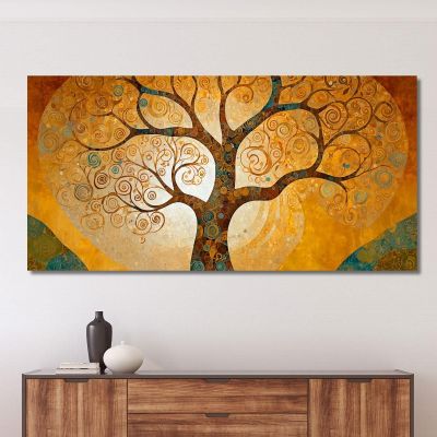 Quadro Albero Della Vita Spirali Oro avt12 quadro stampa su tela