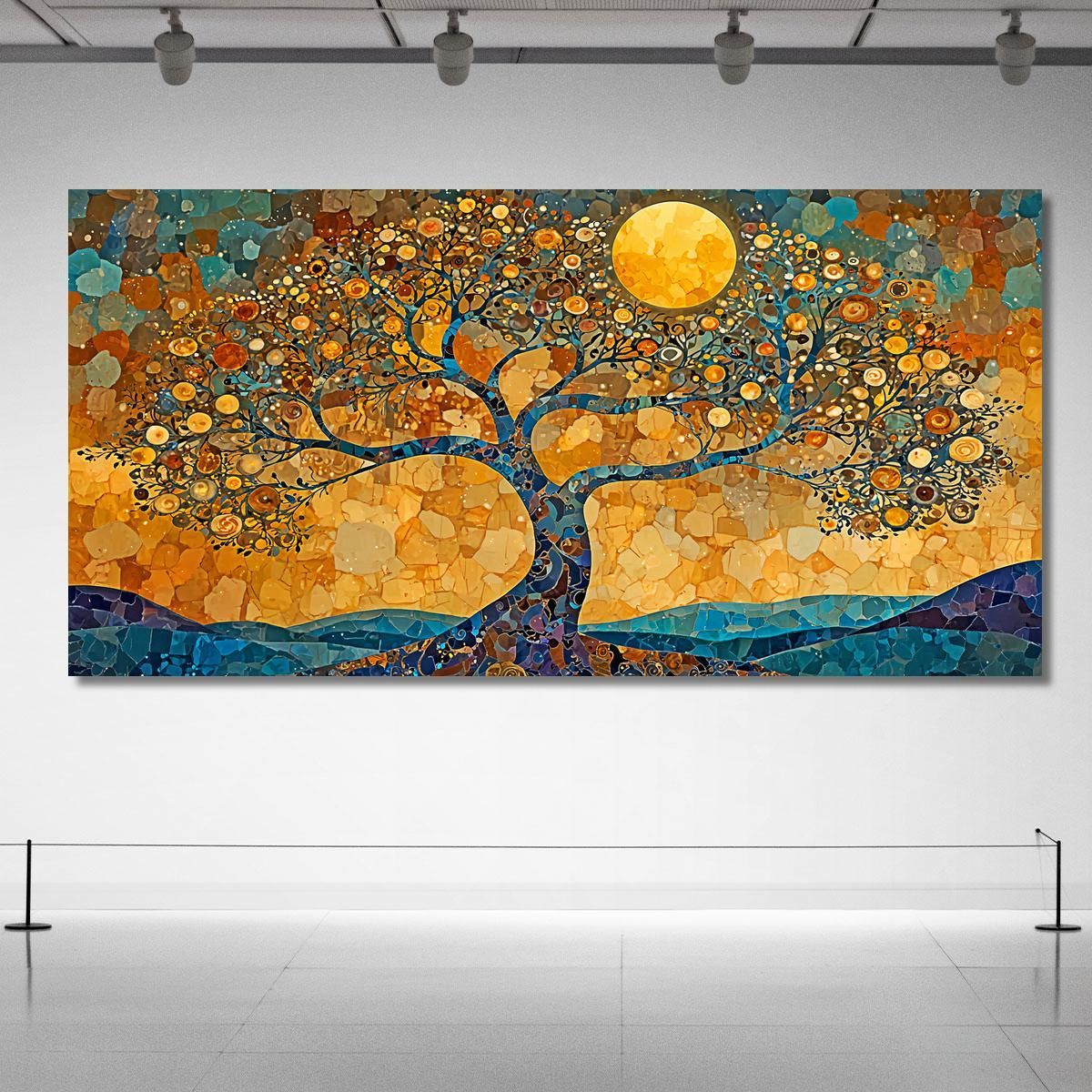 Quadro Albero Della Vita Luna Piena E Mosaico avt16 quadro stampa su tela