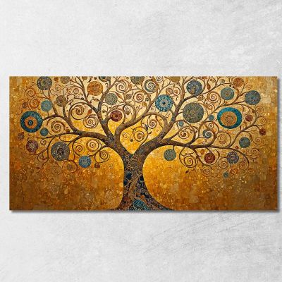 Quadro Albero Della Vita Spirali Oro E Blu avt17 quadro stampa su tela