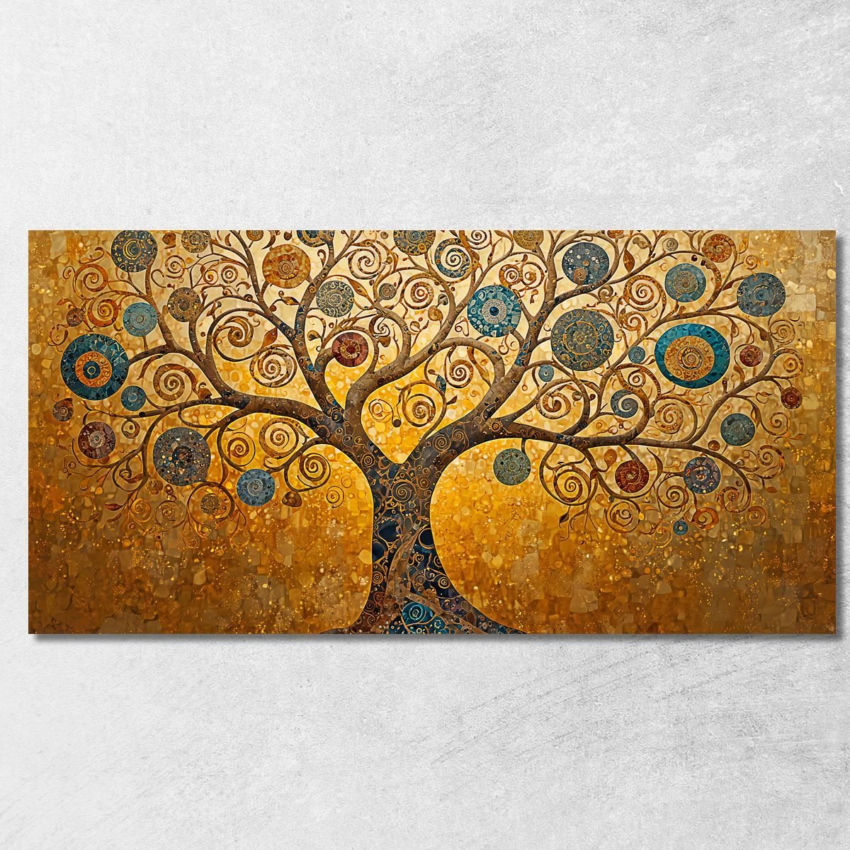 Quadro Albero Della Vita Spirali Oro E Blu avt17 quadro stampa su tela